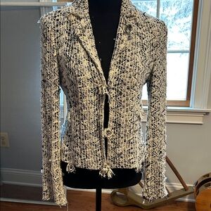 Anne Klein Black and White Tweed Blazer